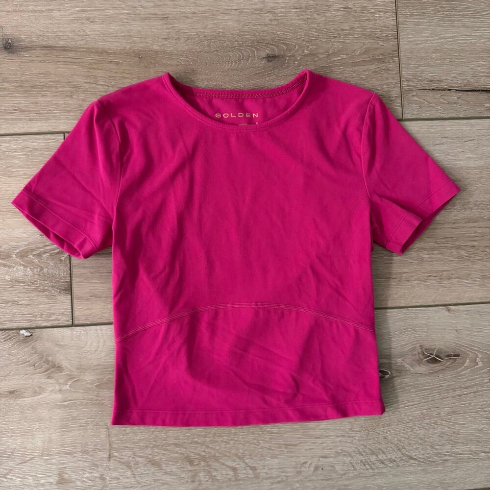 Aritzia Butter Bound Cropped Tee In Magenta Size Small - Like New